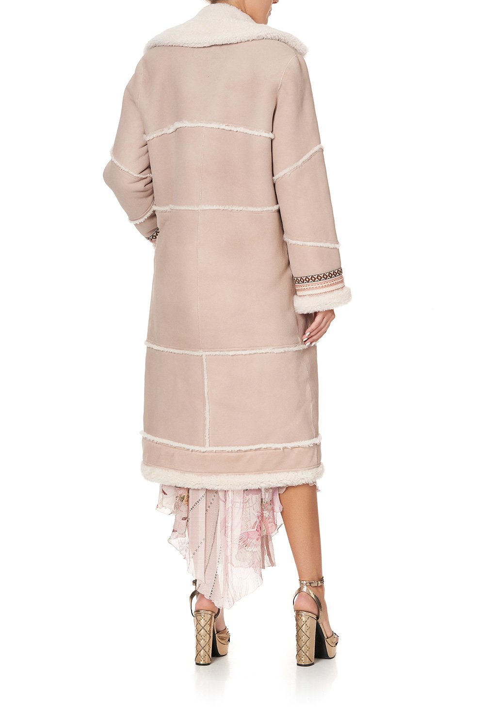 LONG SUEDE SHEARLING COAT FLOW ISTENANYA