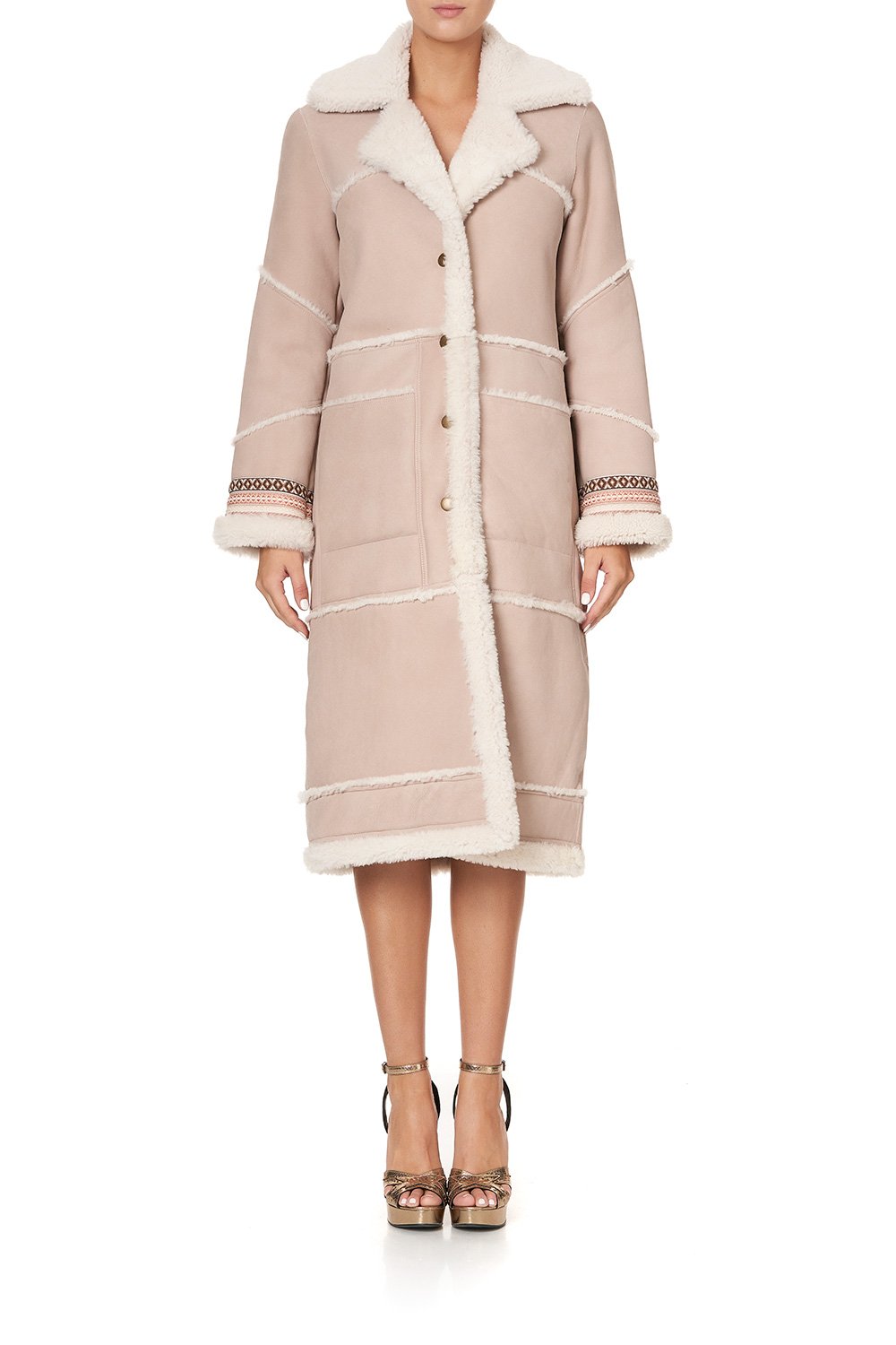 LONG SUEDE SHEARLING COAT FLOW ISTENANYA