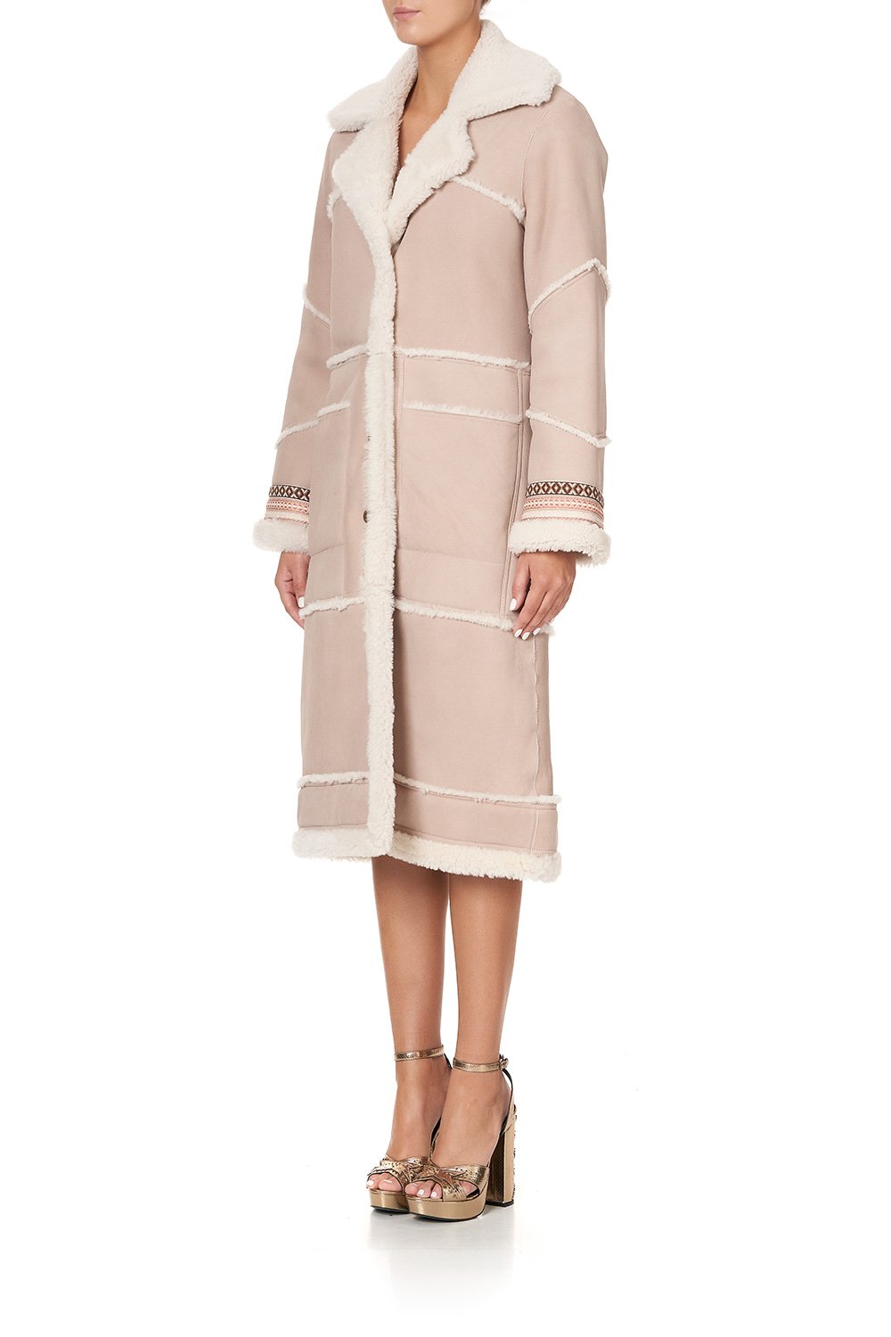 LONG SUEDE SHEARLING COAT FLOW ISTENANYA