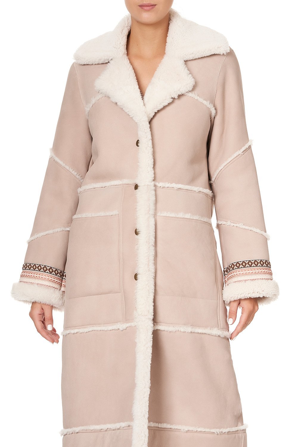 LONG SUEDE SHEARLING COAT FLOW ISTENANYA