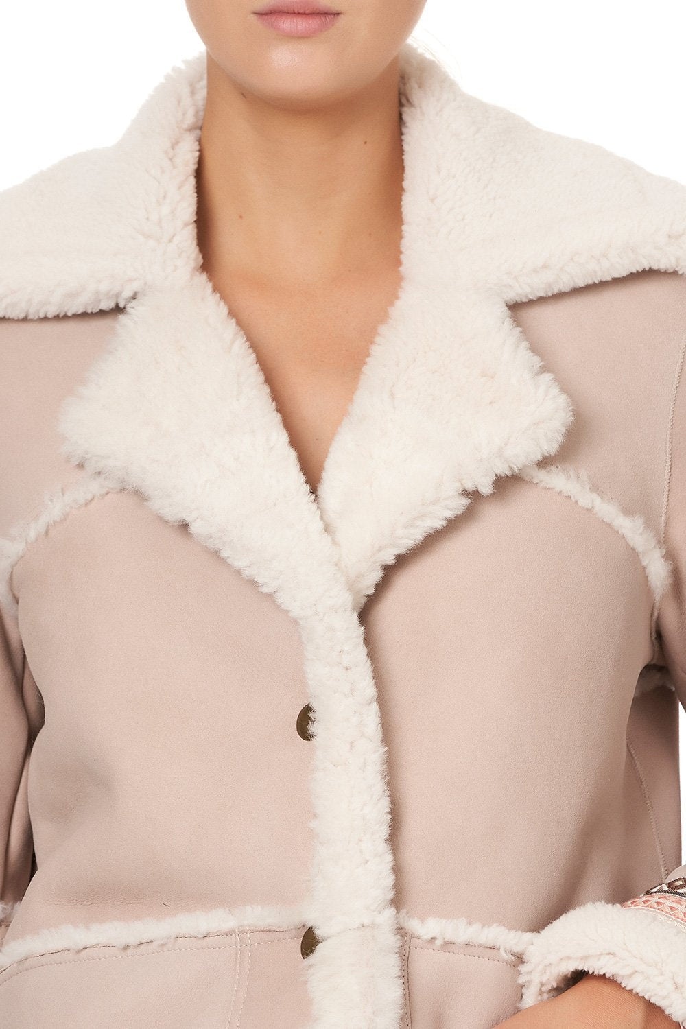 LONG SUEDE SHEARLING COAT FLOW ISTENANYA