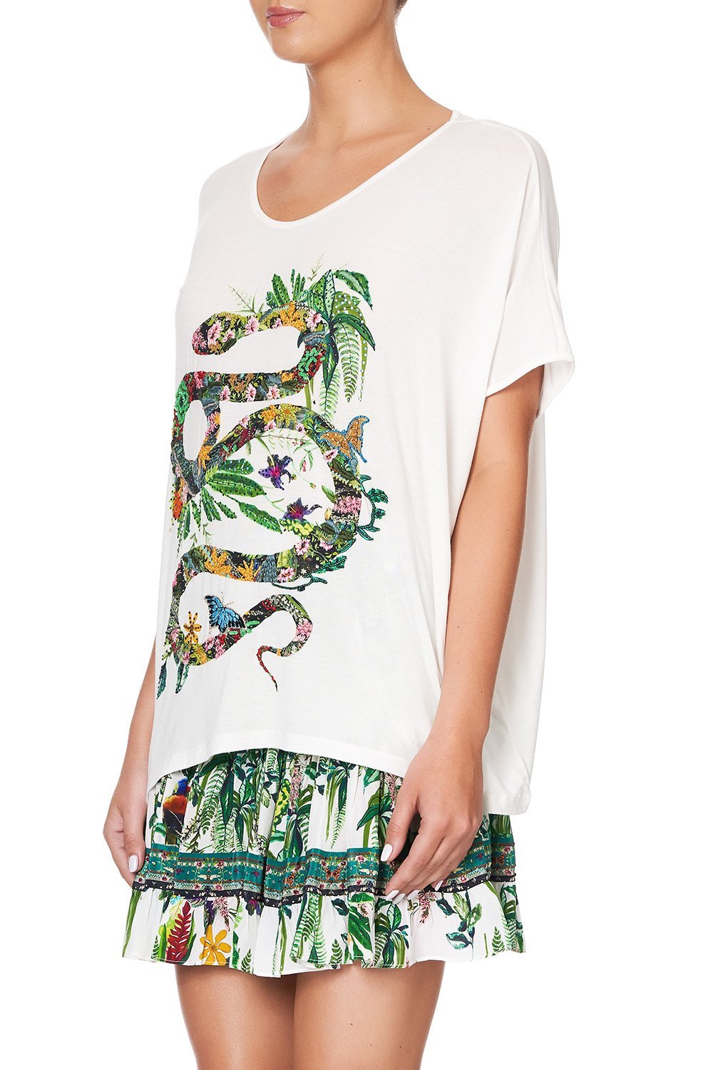 LOOSE FIT ROUND NECK TEE DAINTREE DARLING