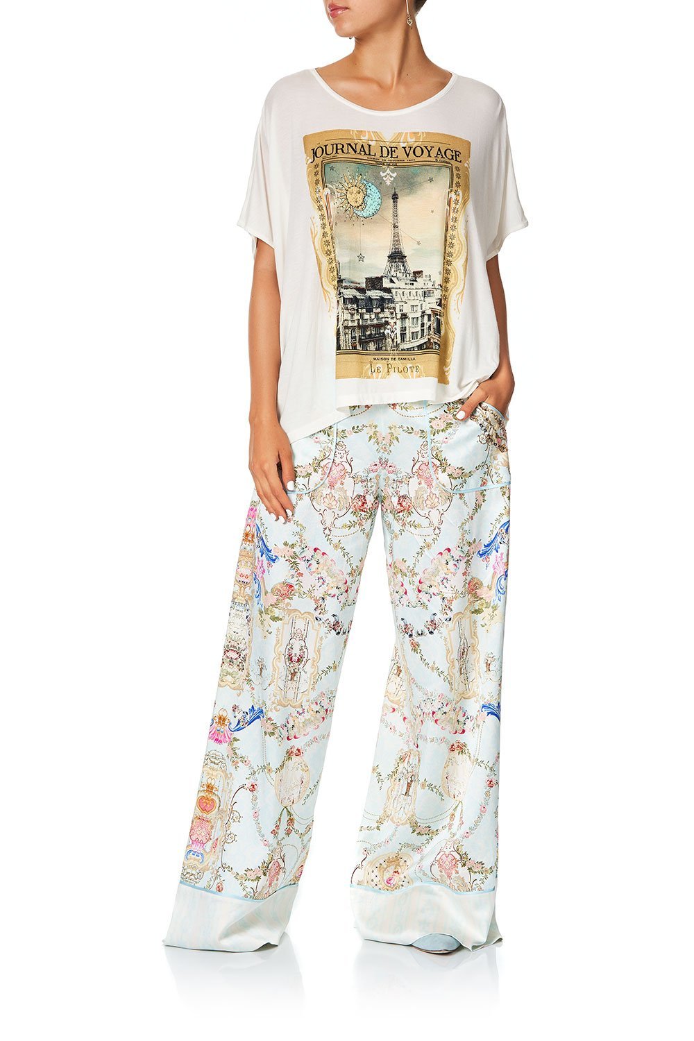 CAMILLA LOOSE FIT ROUND NECK TEE VERSAILLES SKY