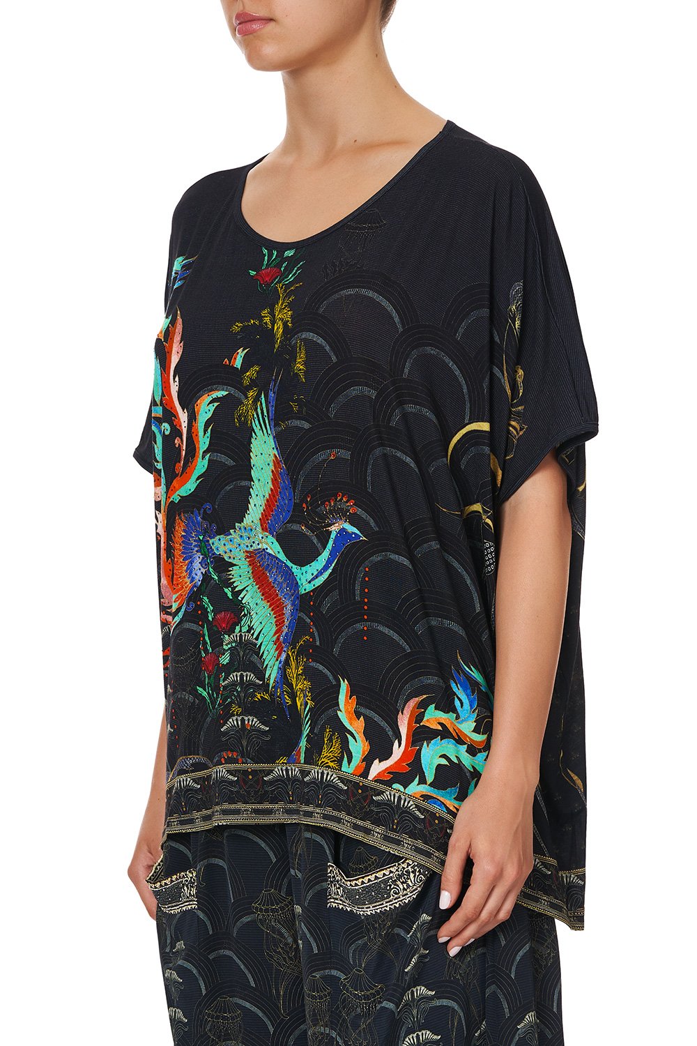 LOOSE ROUND NECK TEE WISE WINGS