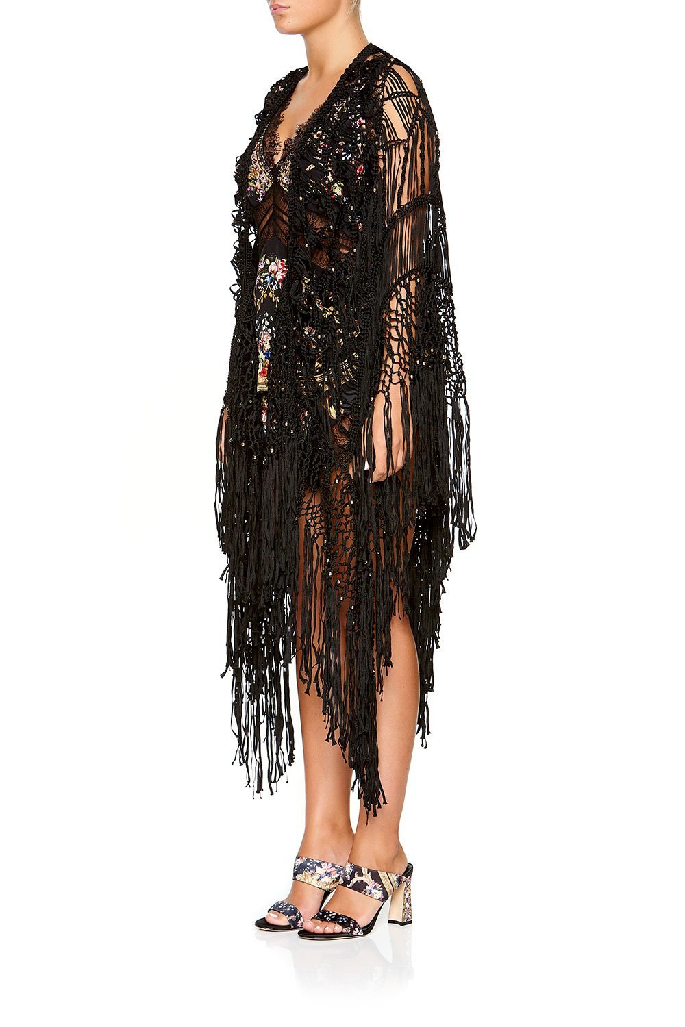 CAMILLA MACRAME THROW OVER PONCHO FRIEND IN FLORA