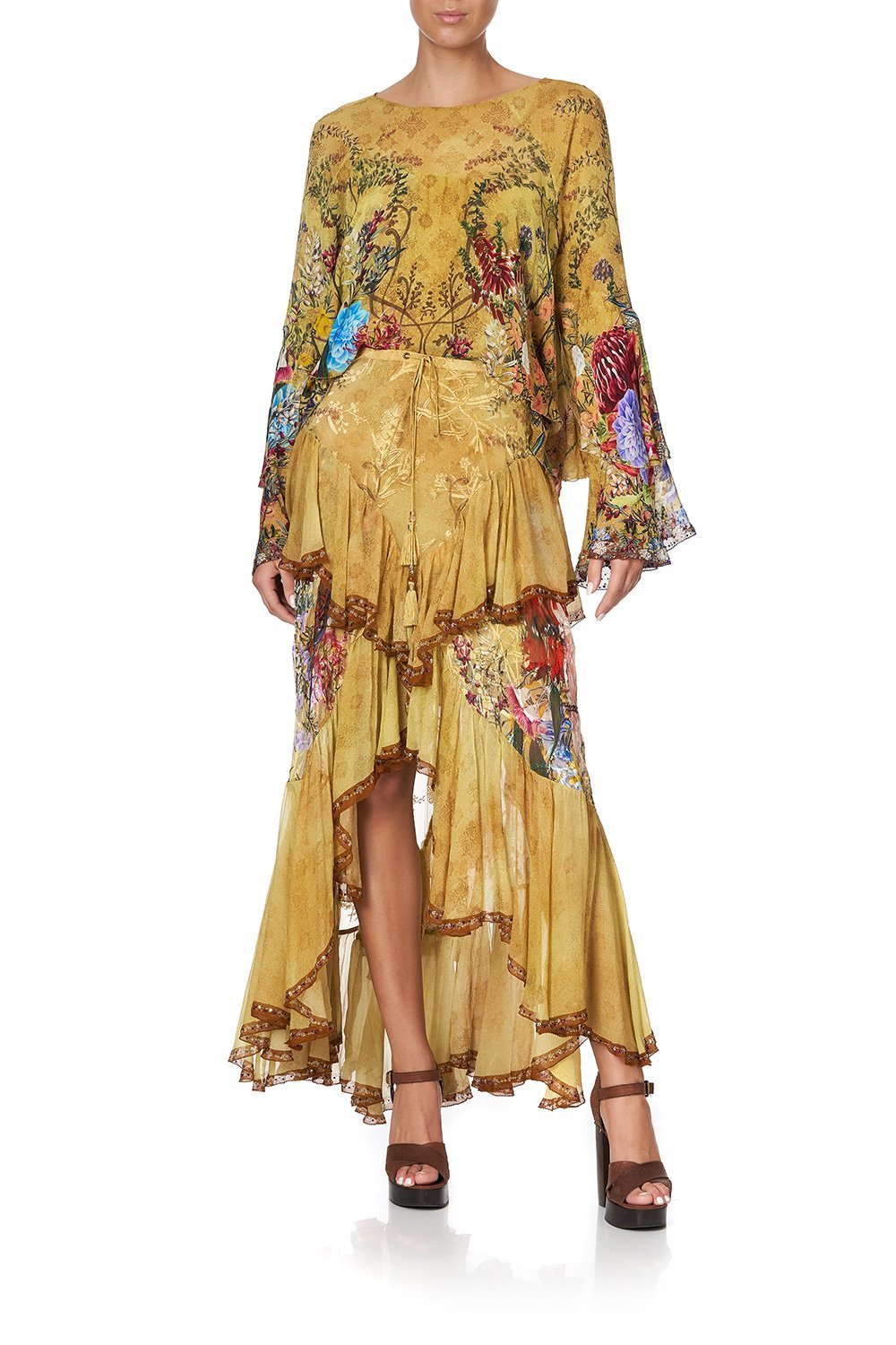 MAXI SKIRT WITH DOUBLE FRILL AMONG THE GUMTREES