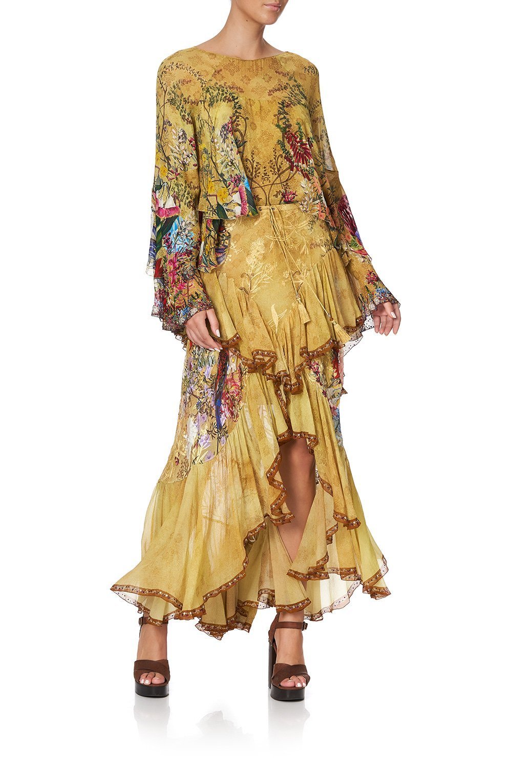 MAXI SKIRT WITH DOUBLE FRILL AMONG THE GUMTREES