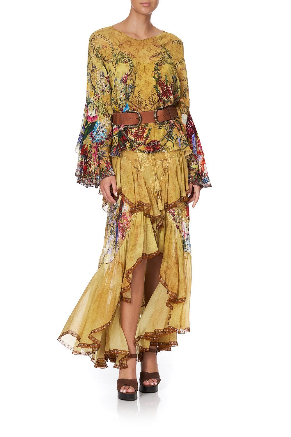 MAXI SKIRT WITH DOUBLE FRILL AMONG THE GUMTREES