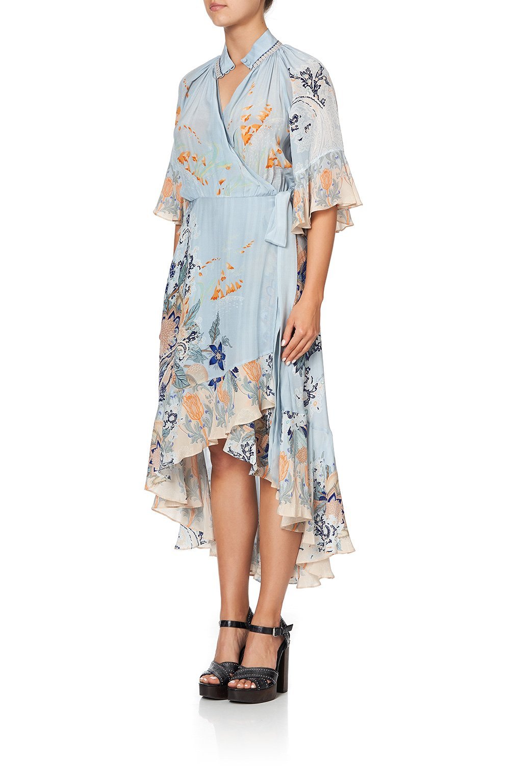 MIDI WRAP DRESS WITH RAGLAN SLEEVE FRASER FANTASIA