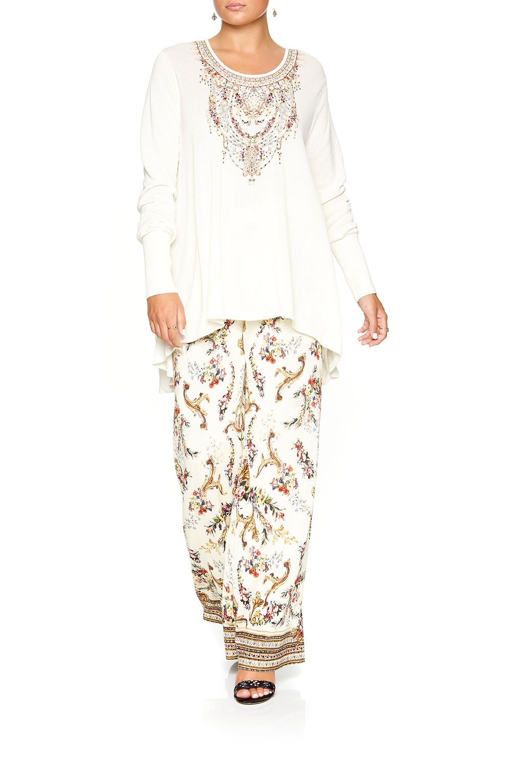 CAMILLA NECKLINE PRINT JUMPER IVORY