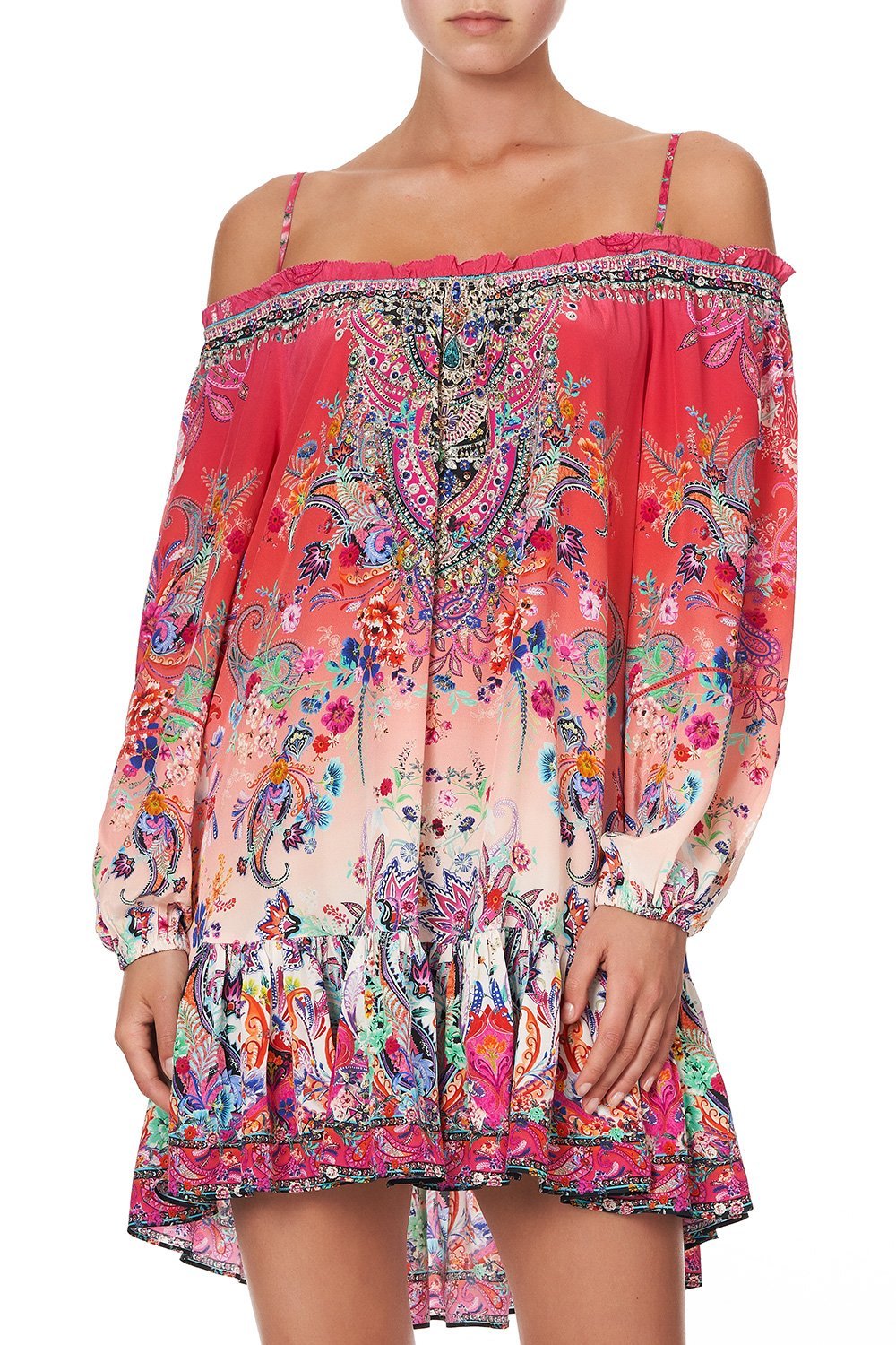 OFF SHOULDER DRESS WITH STRAPS FREE LOVE