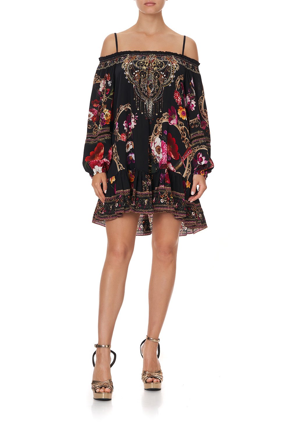 OFF SHOULDER DRESS WITH STRAPS MIRROR MIRROR