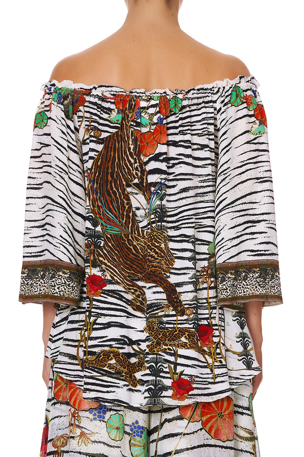 OFF SHOULDER FLARE BLOUSE COSMIC CONFLICT