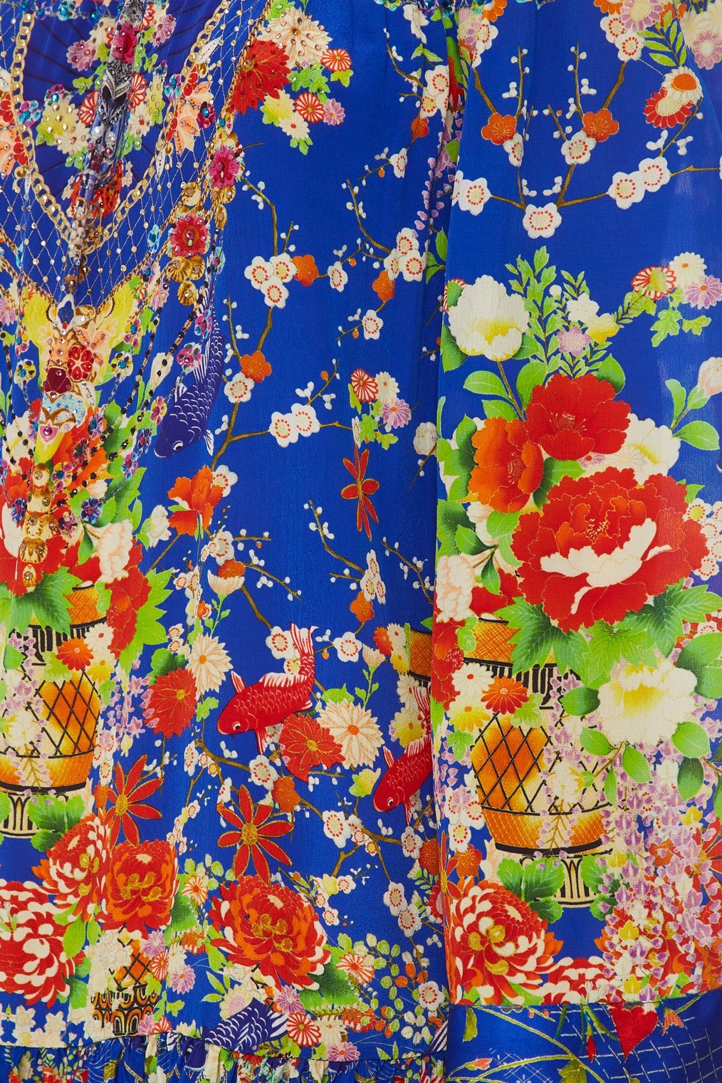 CAMILLA OFF SHOULDER FRILL HEM DRESS PLAYING KOI