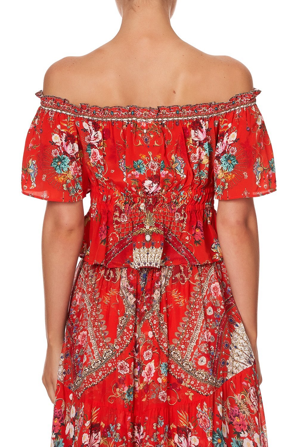 OFF SHOULDER GATHERED TOP CAMEOS CAN CAN