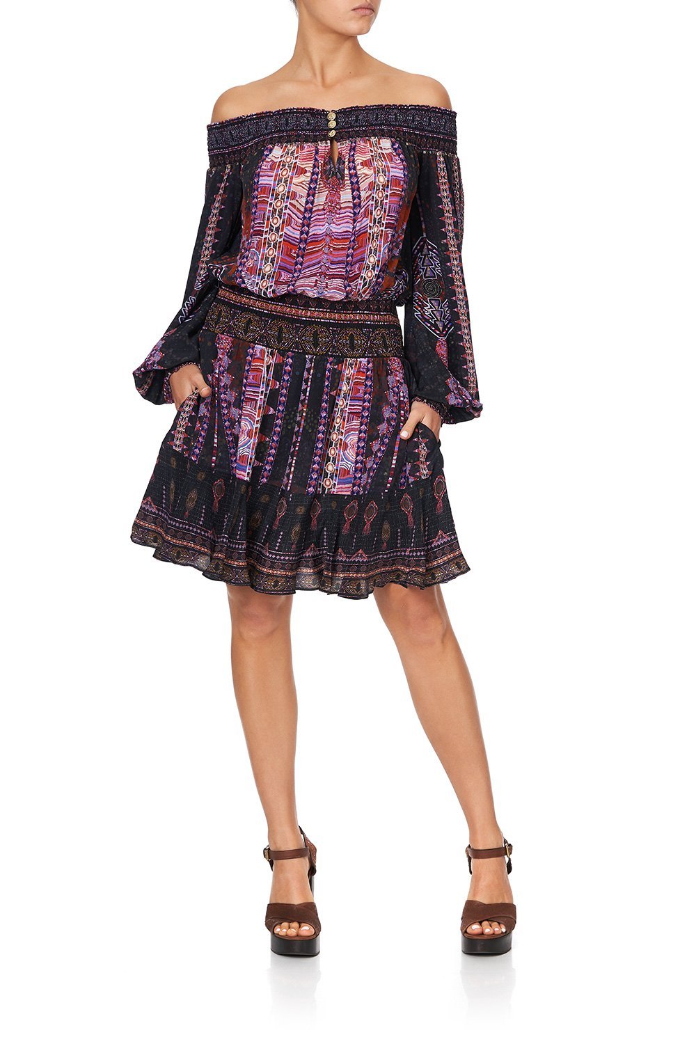 OFF SHOULDER SHORT DRESS MINA MINA