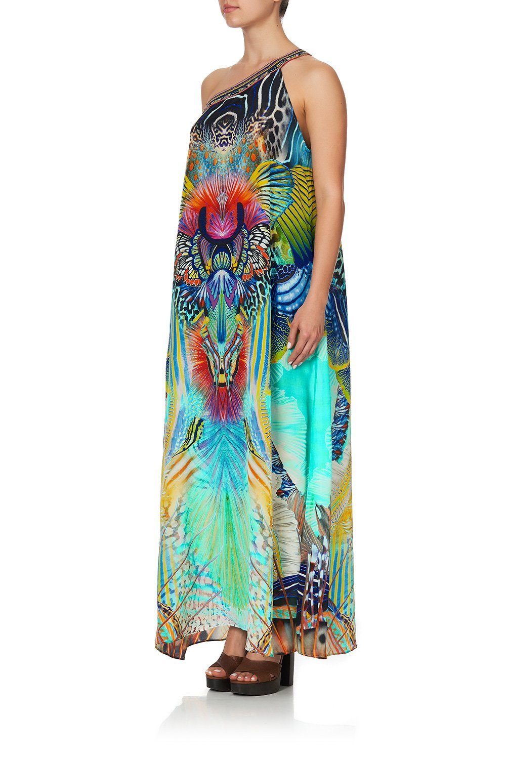 ONE SHOULDER KAFTAN WITH NECKBAND REEF WARRIOR