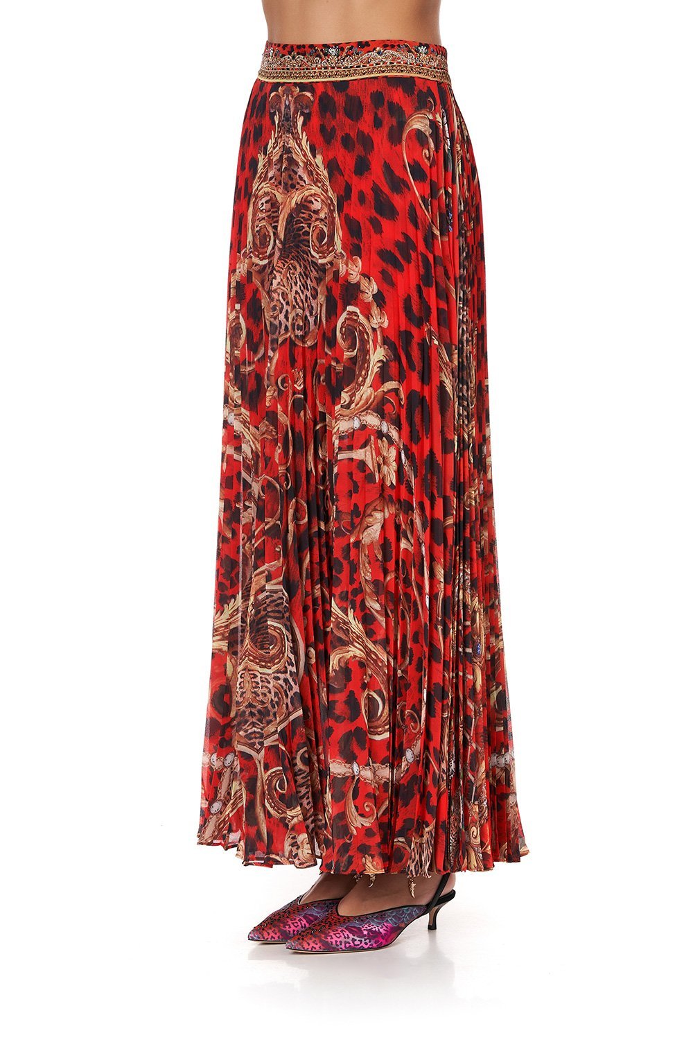 PLEATED FULL HEM SKIRT SLAVE TO THE RHYTHM