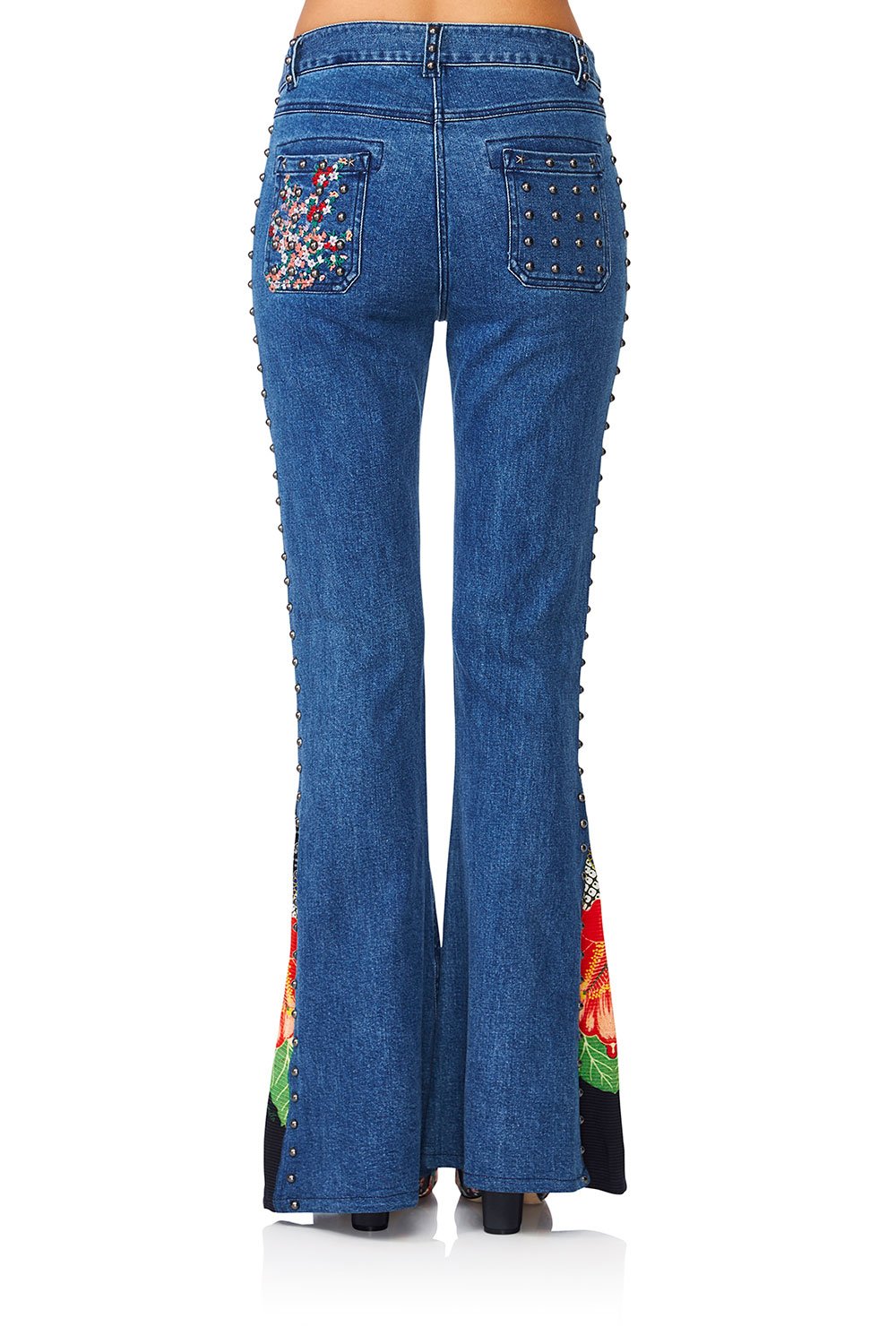CAMILLA QUEEN OF KINGS FLARED JEAN W CONTRAST PANELS