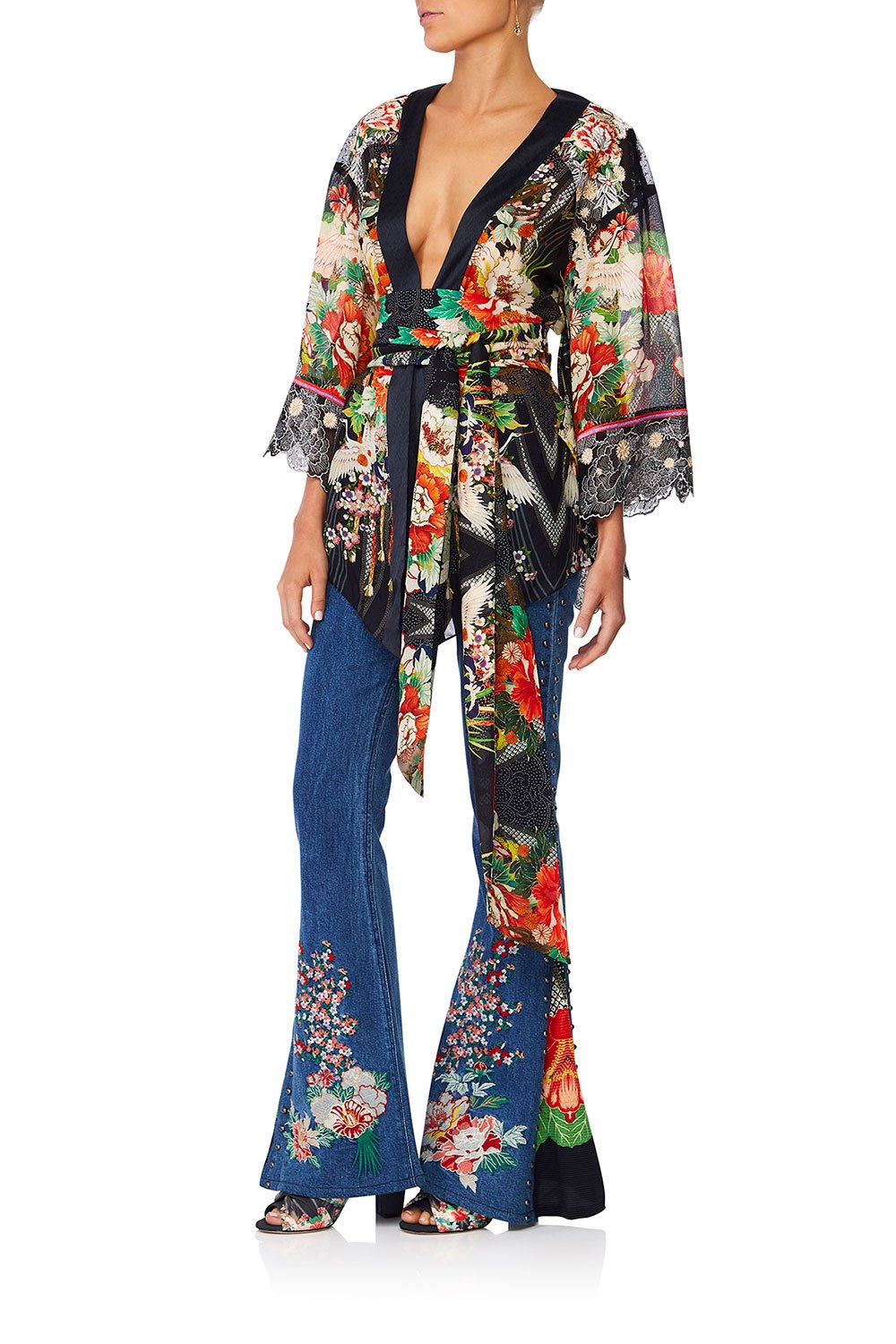 CAMILLA QUEEN OF KINGS FLARED JEAN W CONTRAST PANELS