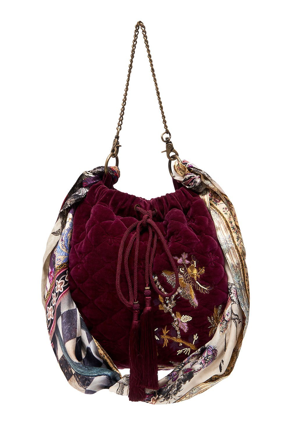 QUILTED DRAWSTRING BAG VIOLET CITY