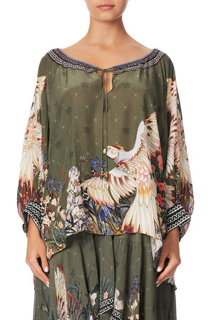 RAGLAN SLEEVE BLOUSE WITH CUFF WATCHFUL WINGS