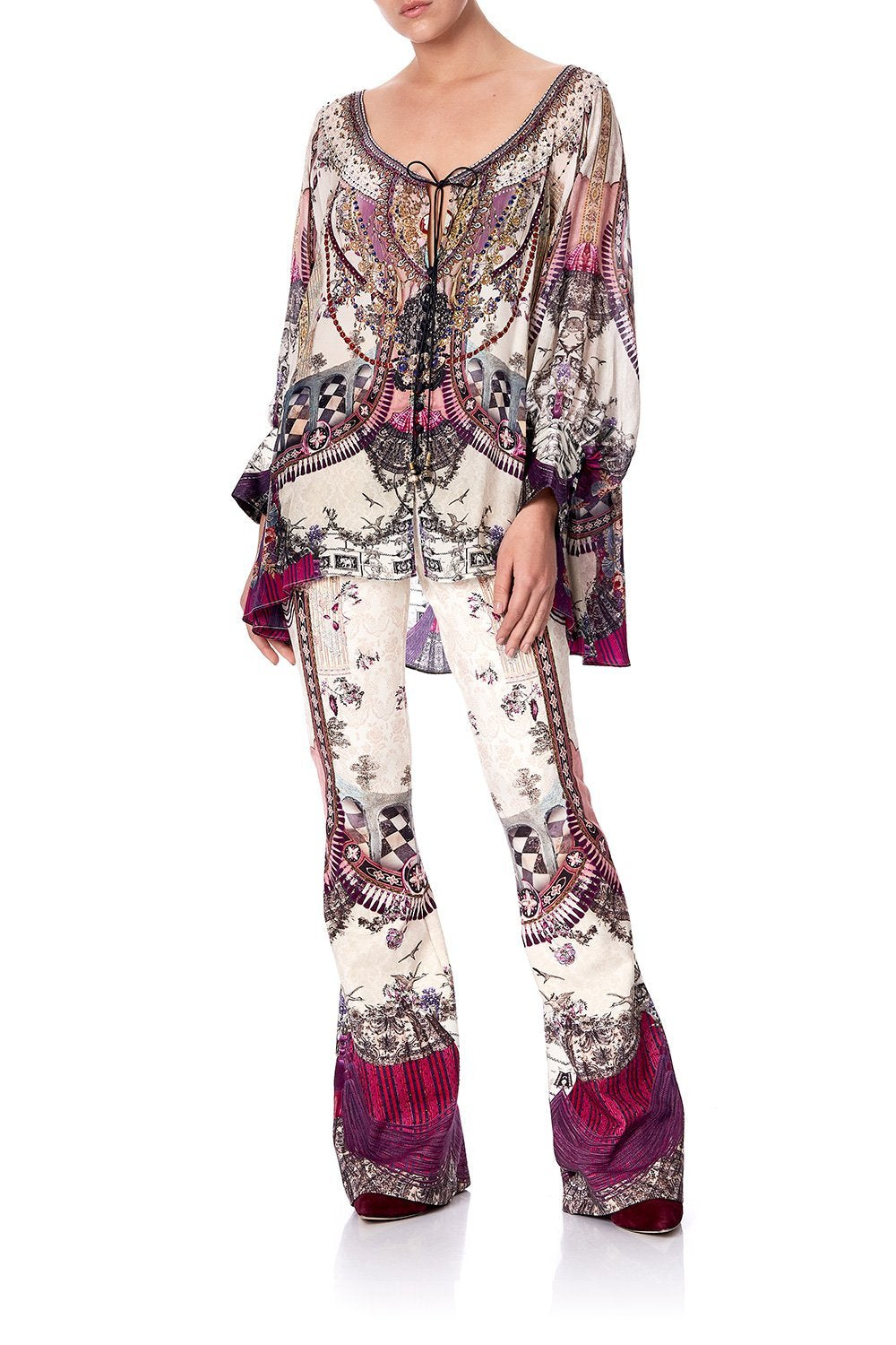 HIGH WAISTED FLARED TROUSER VIOLET CITY