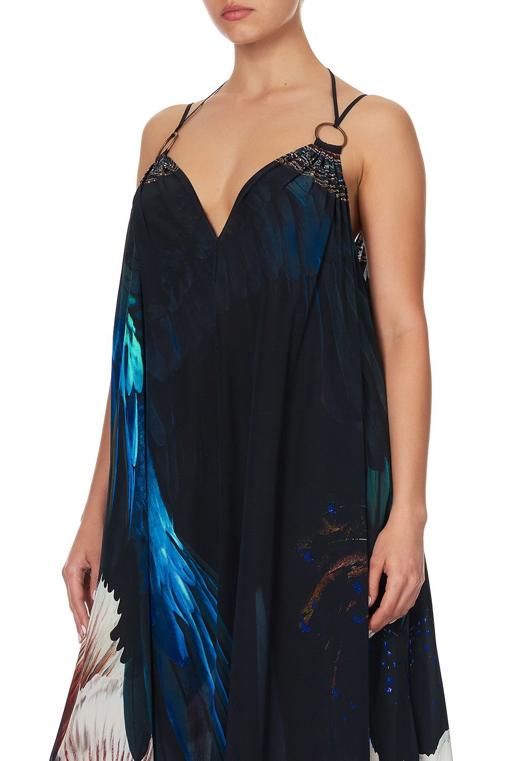 RING DETAIL STRAP DRESS NIGHT FLIGHT