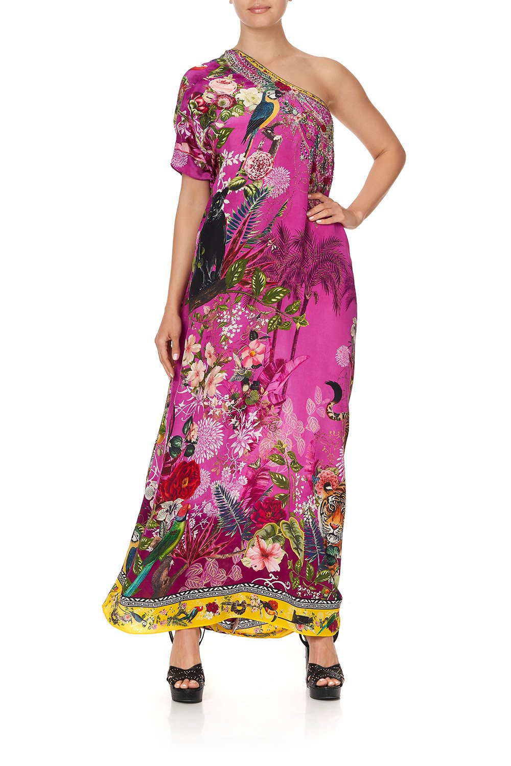 ROUND NECK KAFTAN JUNGLE LANGUAGE