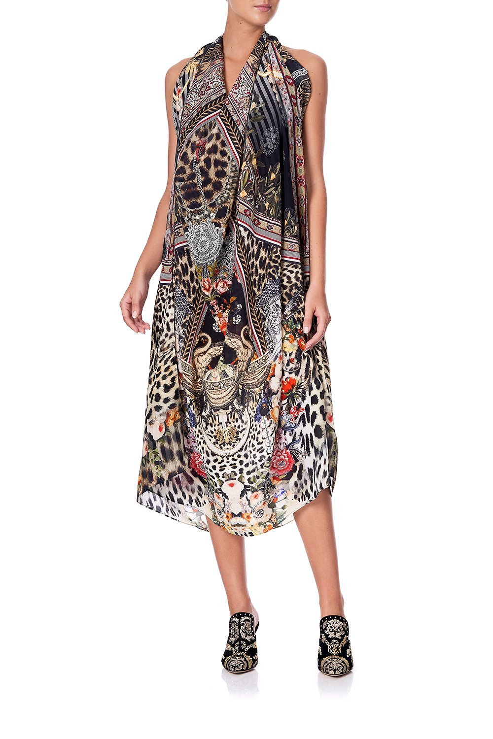 ROUND NECK KAFTAN MARAIS AT MIDNIGHT