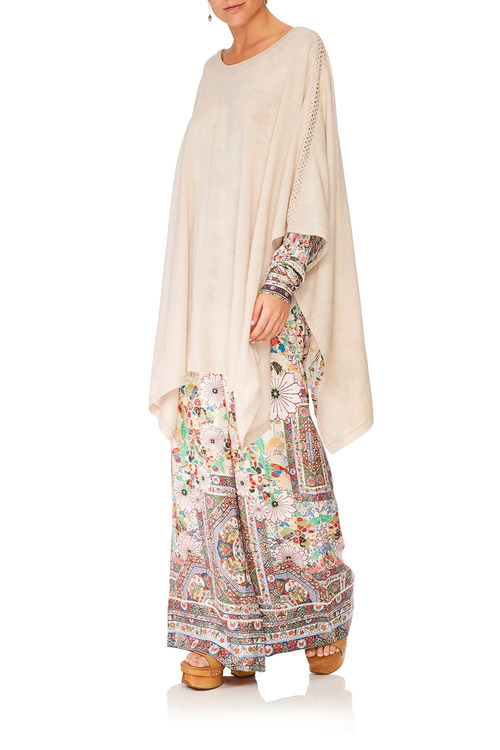 CAMILLA ROUND NECK PONCHO W/ FULL LINING TIME AFTER TIME