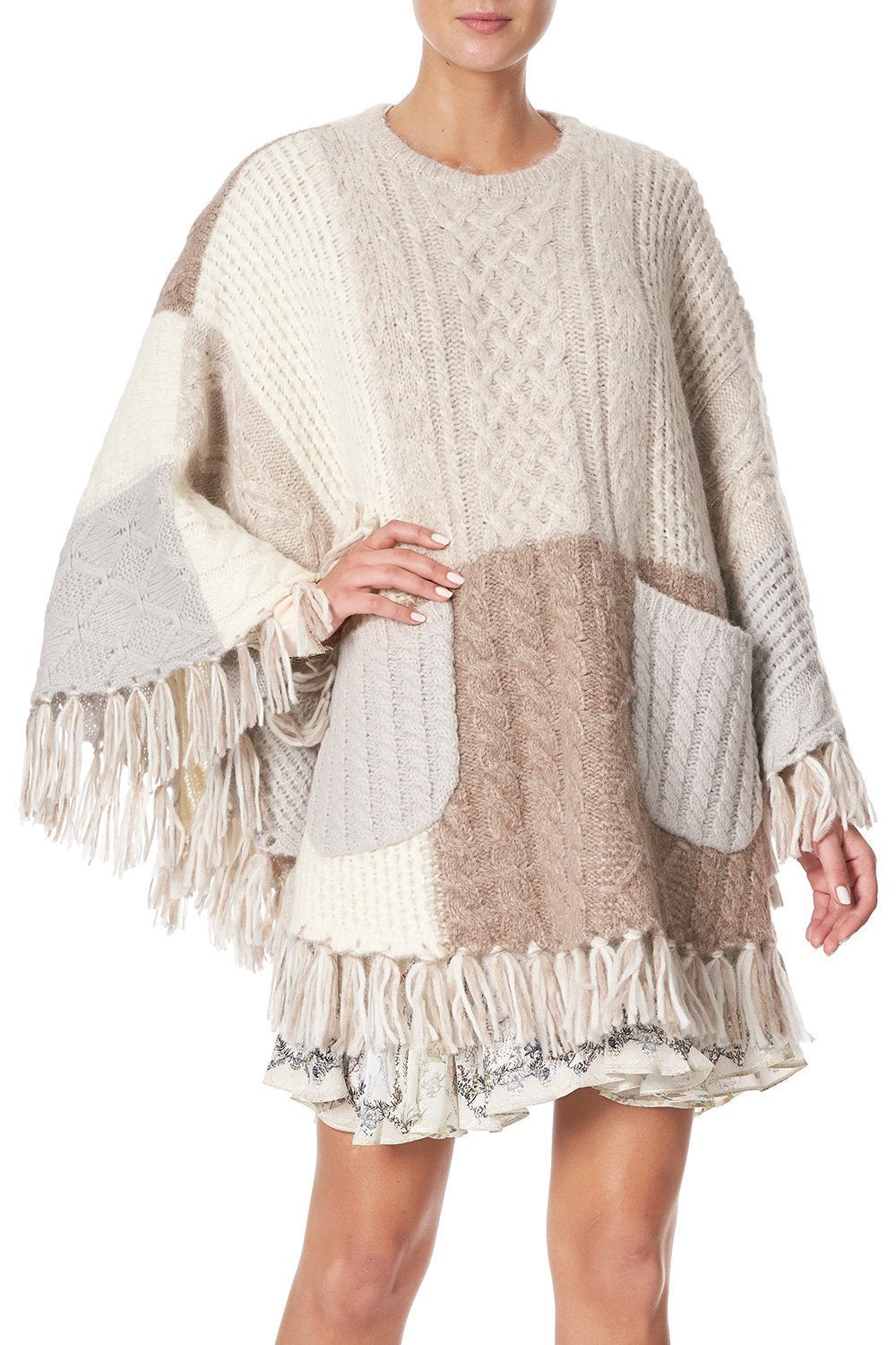 ROUND NECK PONCHO WITH POCKETS COUNTRY DIARIES