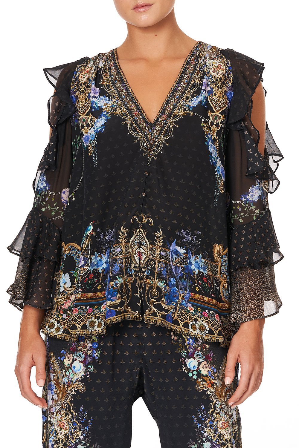 RUFFLE COLD SHOULDER BLOUSE PALACE PLAYHOUSE