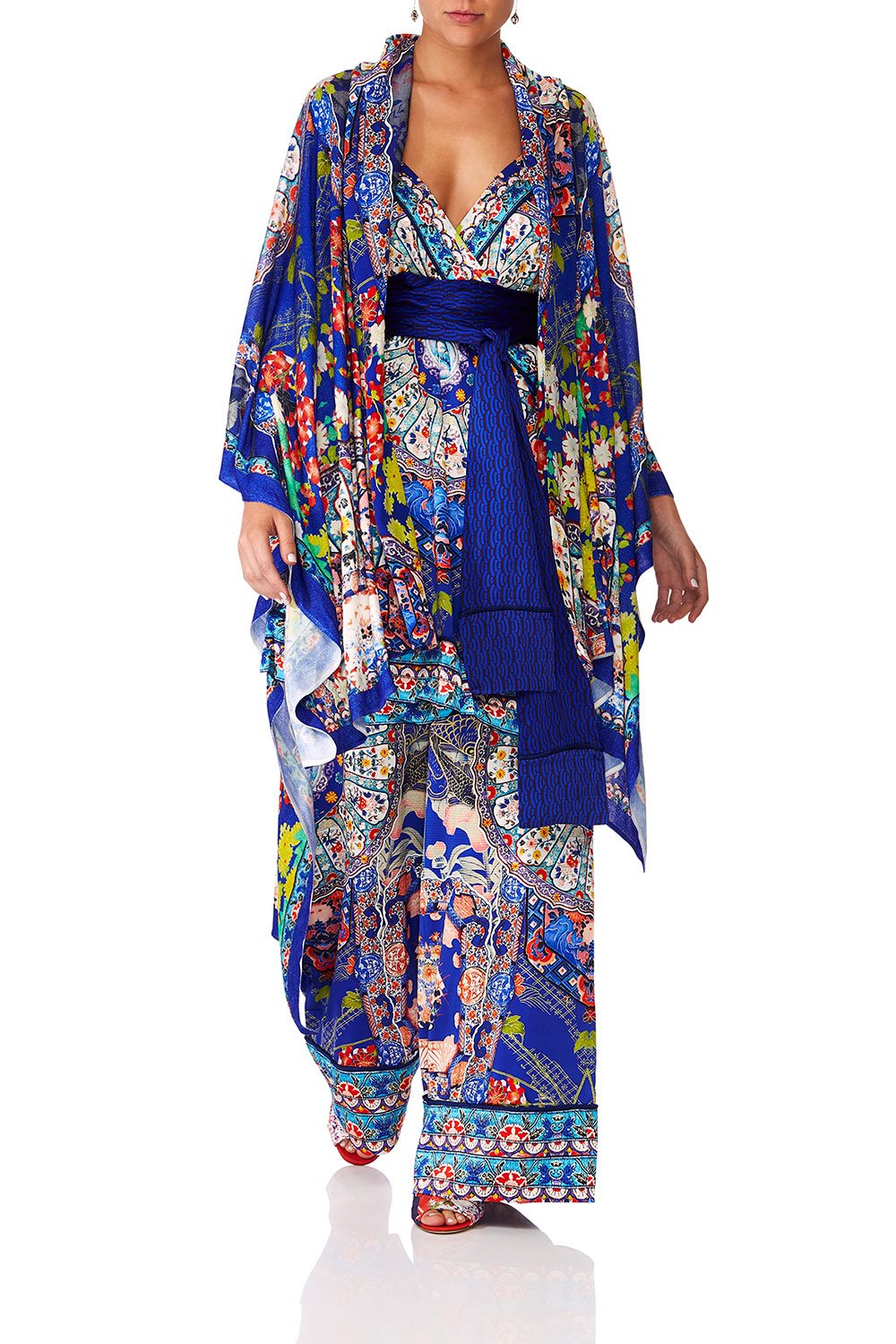 CAMILLA SATURN SISTER CAPE W SILK SCARF