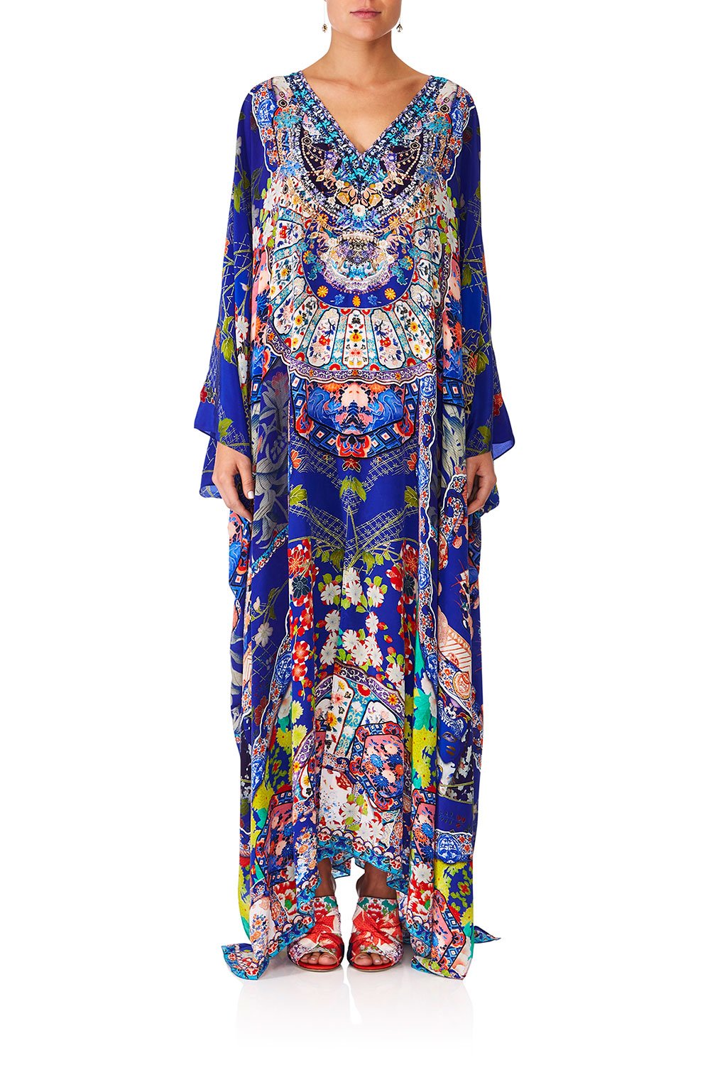 CAMILLA SATURN SISTER SPLIT FRONT & SLEEVE KAFTAN