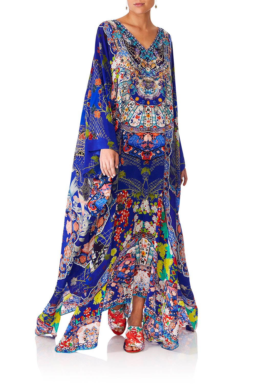 CAMILLA SATURN SISTER SPLIT FRONT & SLEEVE KAFTAN