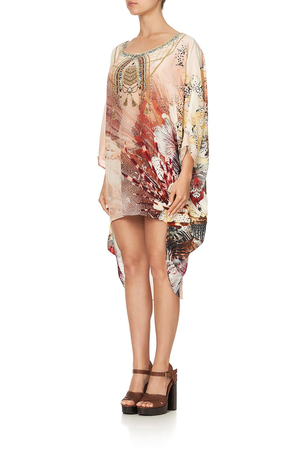 SCOOP BACK HEM DRESS COASTAL TREASURE