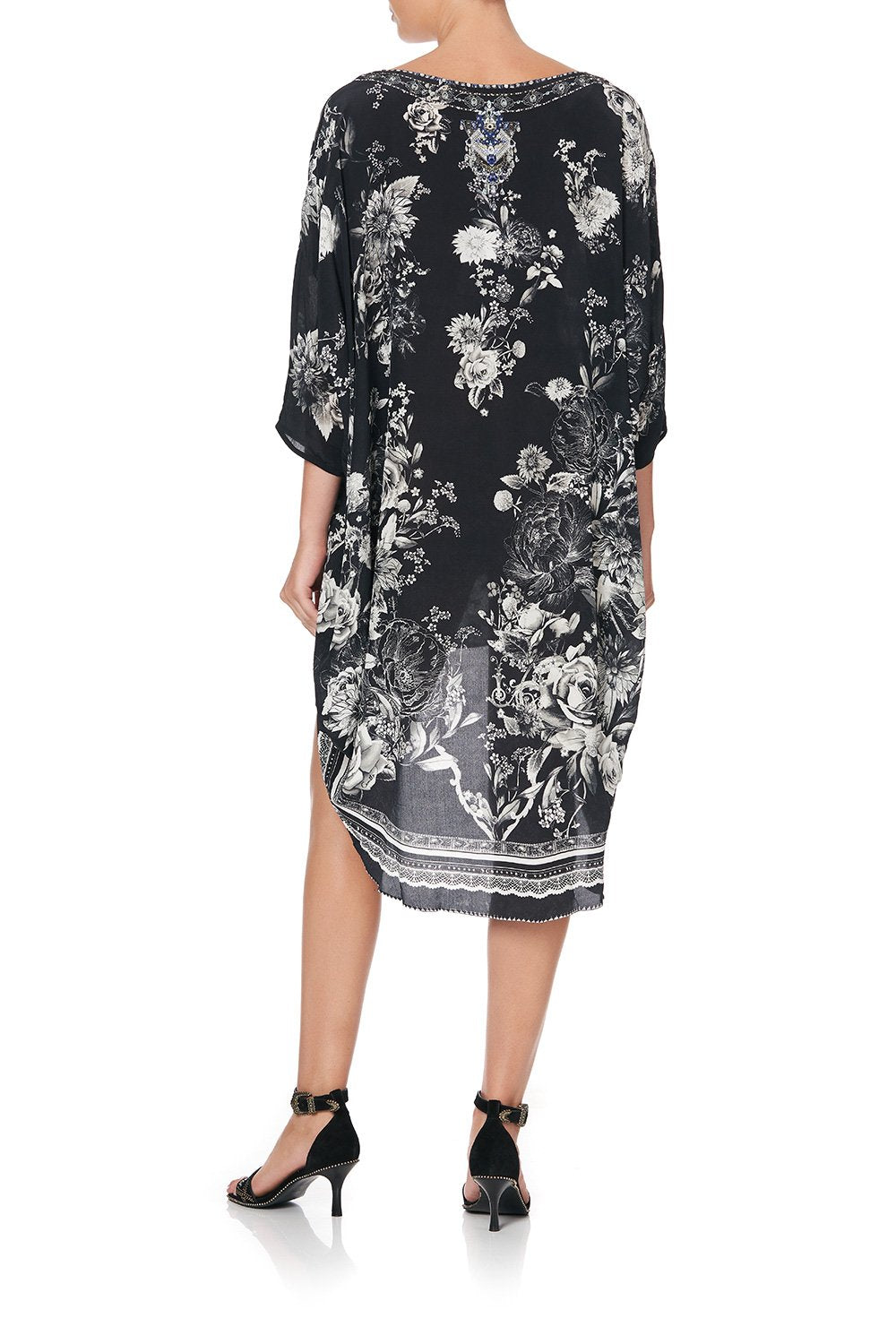 SCOOP BACK HEM DRESS MOONSHINE BLOOM