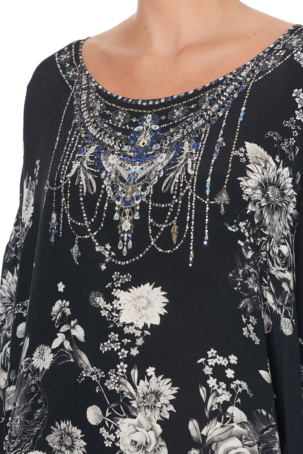 SCOOP BACK HEM DRESS MOONSHINE BLOOM