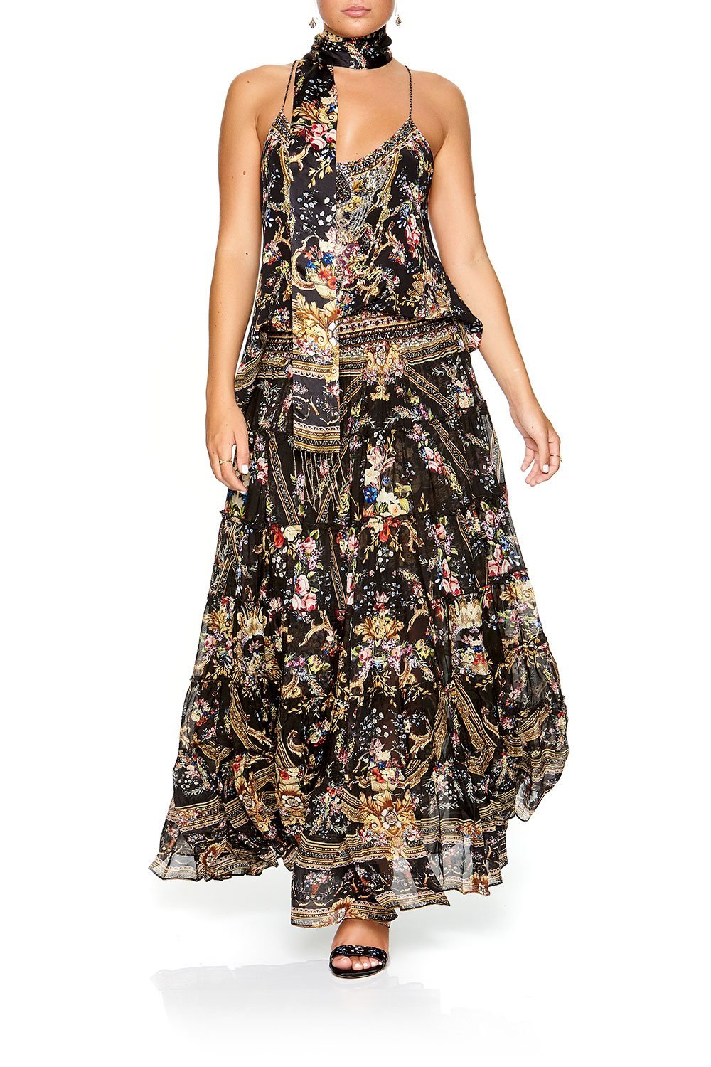 SHEER TIERED CIRCLE SKIRT FRIEND IN FLORA