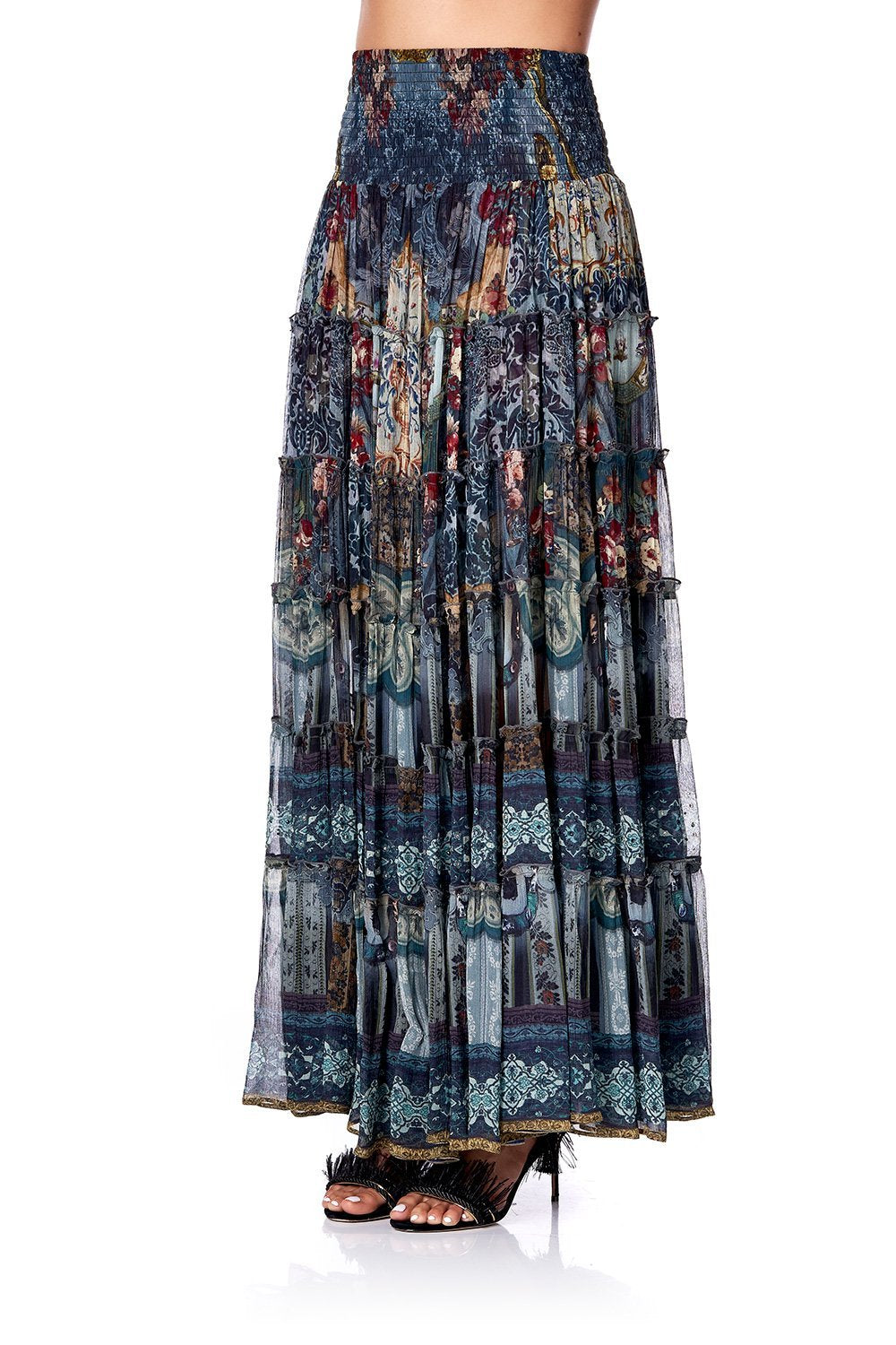 SHEER TIERED CIRCLE SKIRT HOTEL BOHEME