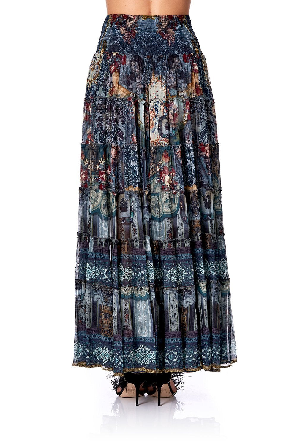 SHEER TIERED CIRCLE SKIRT HOTEL BOHEME