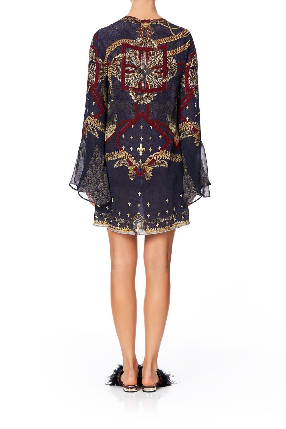 LACE UP SHIFT WITH FLARE SLEEVE THIS CHARMING WOMAN