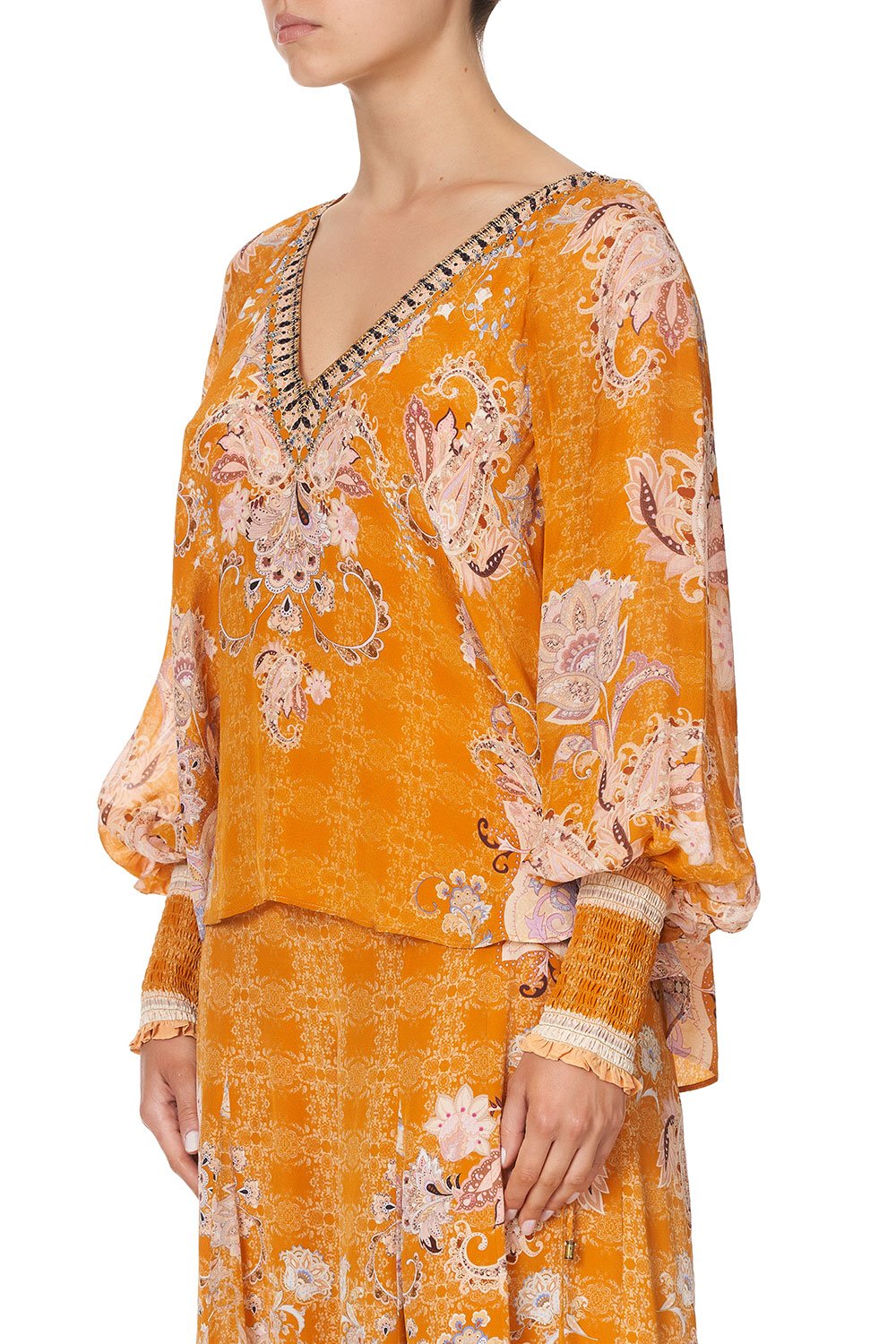 SHIRRED CUFF BLOUSE MARRAKESH MAIDEN