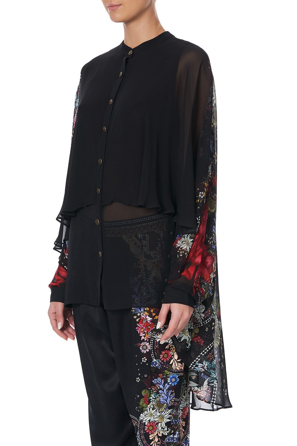 DRAPED BUTTON FRONT BLOUSE MS MATILDA