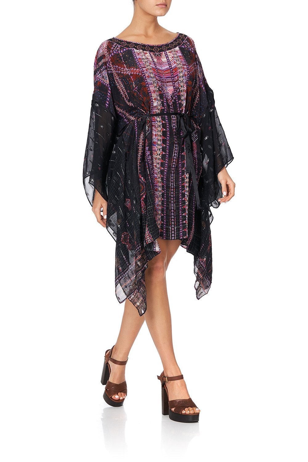 SHORT KAFTAN WITH SHEER SLEEVES MINA MINA
