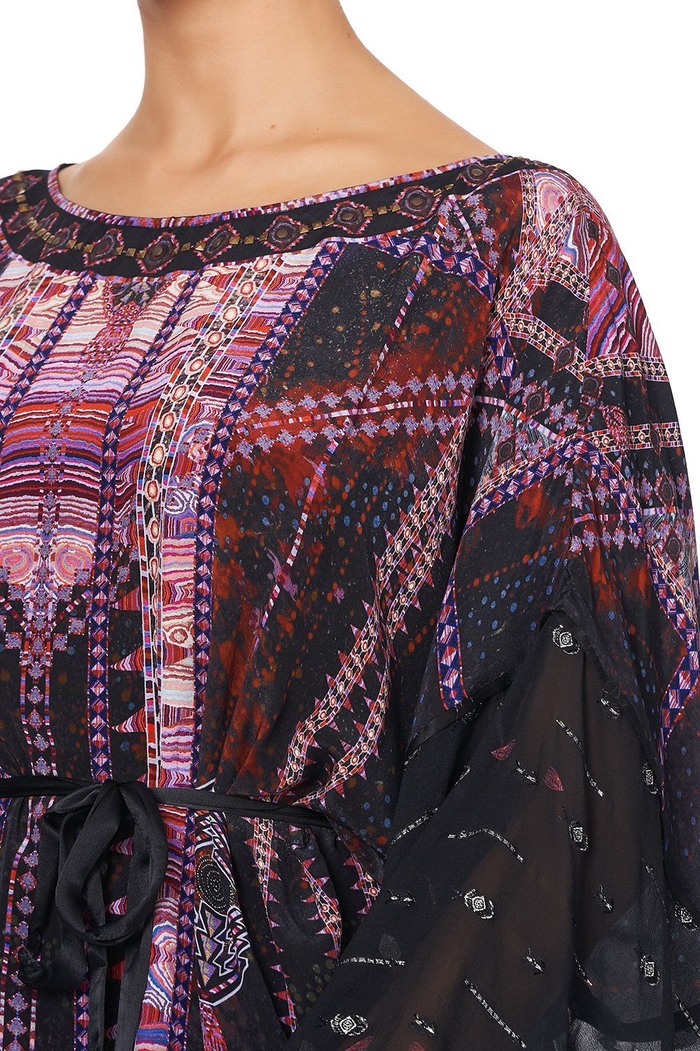 SHORT KAFTAN WITH SHEER SLEEVES MINA MINA