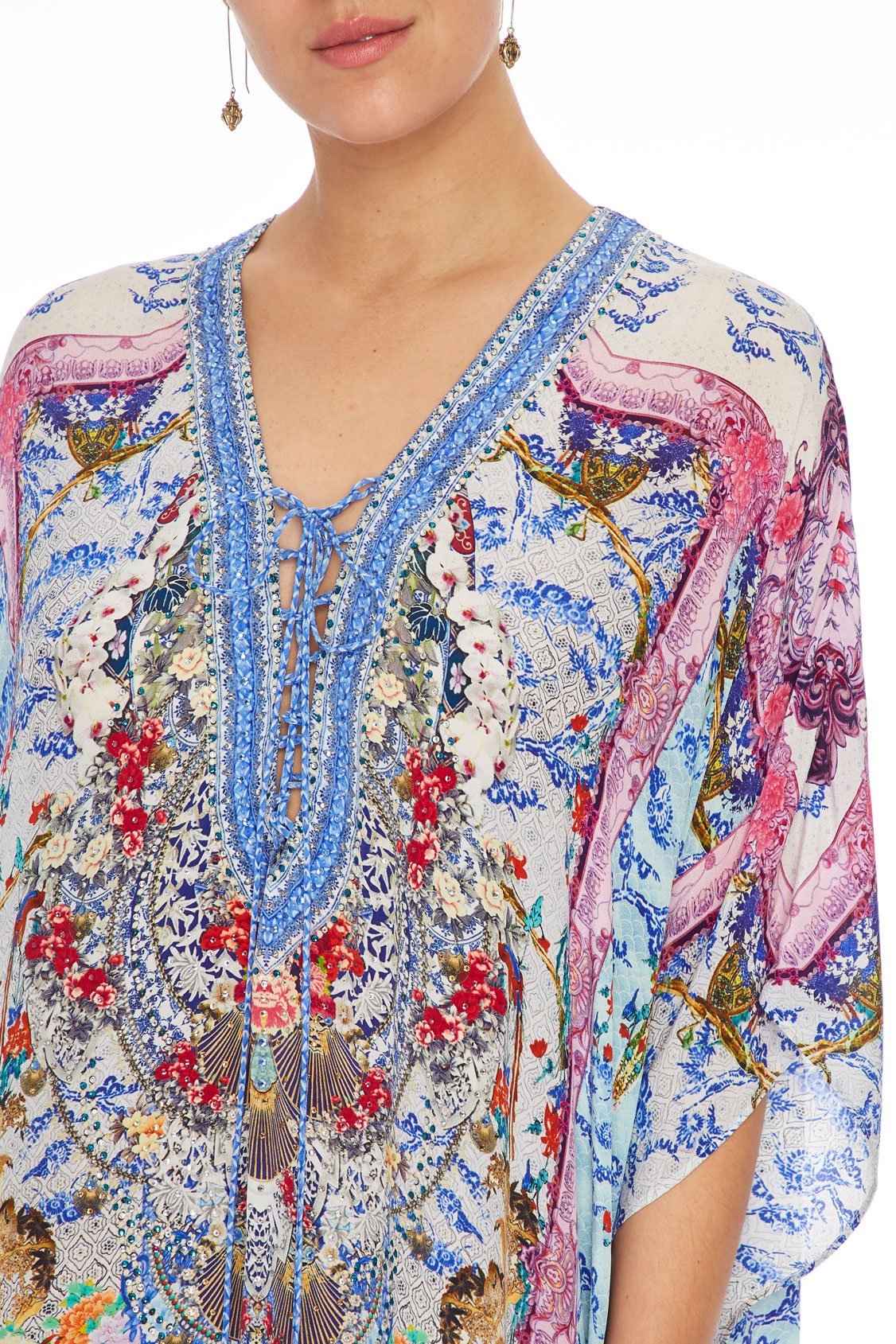 CAMILLA SHORT LACE UP KAFTAN GEISHA GATEWAYS