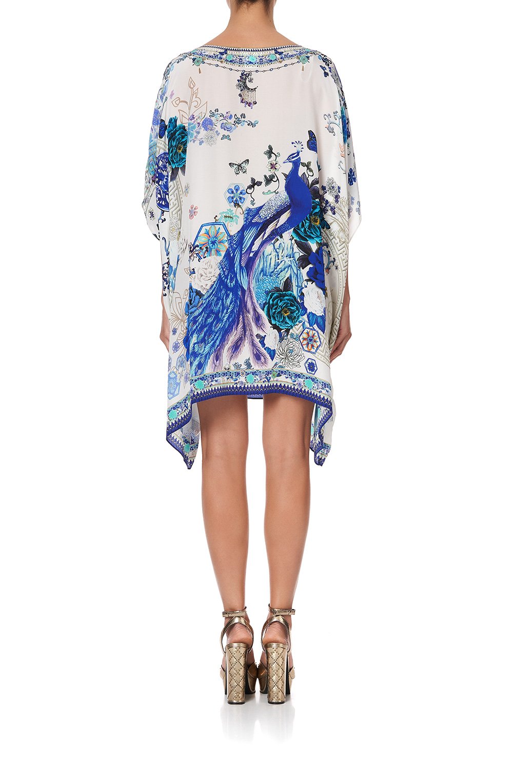 SHORT ROUND NECK KAFTAN WHITE SIDE OF THE MOON