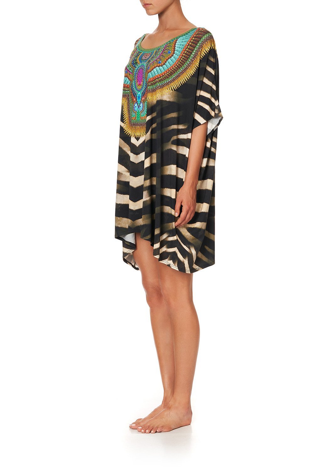 SHORT ROUND NECK LOUNGE KAFTAN BAKORA